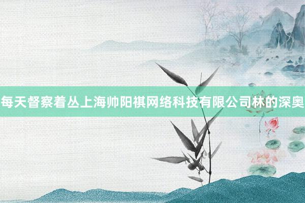 每天督察着丛上海帅阳祺网络科技有限公司林的深奥
