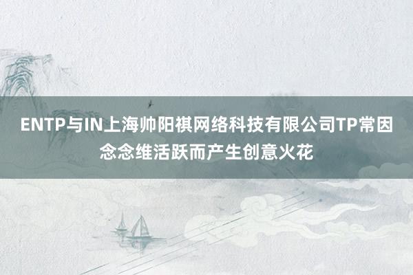 ENTP与IN上海帅阳祺网络科技有限公司TP常因念念维活跃而产生创意火花